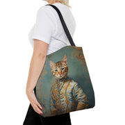 Elegant Bengal Cat Tote Bag, Artistic Eco-Friendly Canvas for Cat Lovers