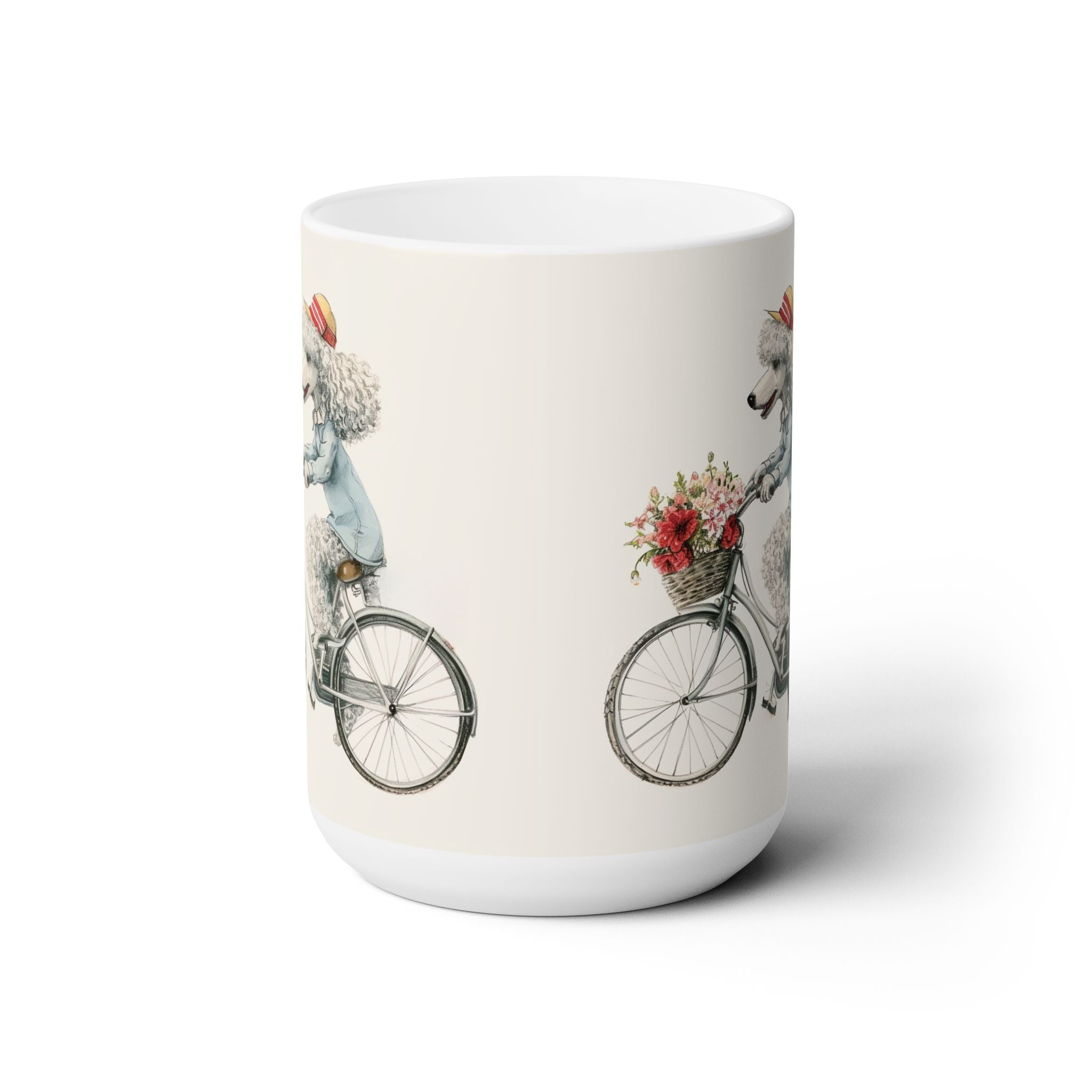 Poodle on Bicycle Mug – Adorable Gift for Dog Lovers