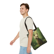 Yorkie Tote Bag – Eco-Friendly Canvas with Meadow Walk Design