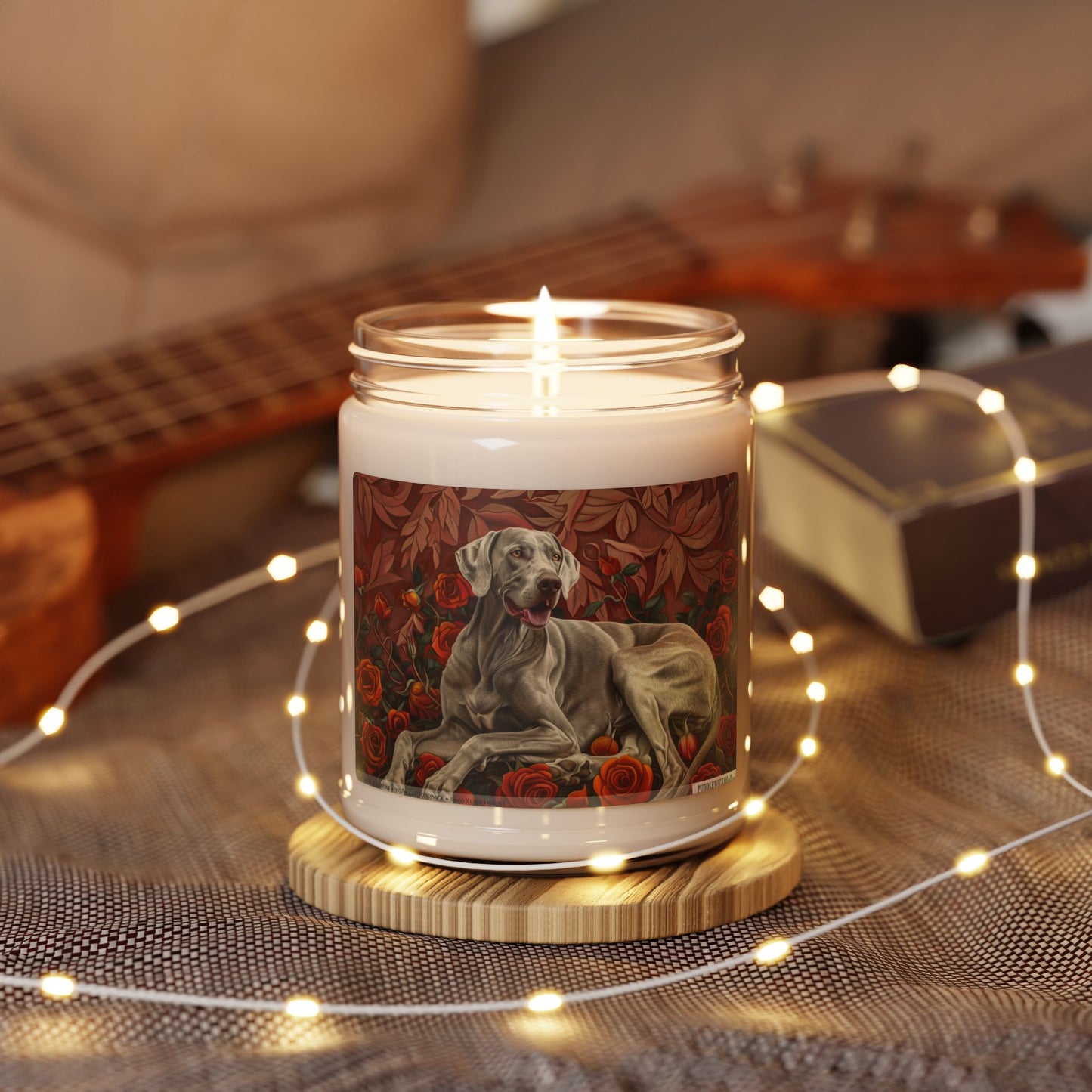 Weimaraner Rose Garden Candle – Pet Lover Gift & Memorial