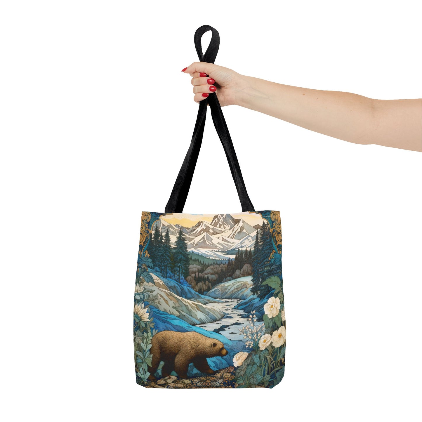 Grizzly in Mountain Wilderness Tote Bag, Eco-Friendly Adventure Gift