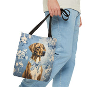 Rhodesian Ridgeback Floral Canvas Tote Bag, Elegant Dog Lover Gift