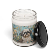 Shih Tzu Floral Candle – Elegant Soy Wax Gift for Pet Lovers