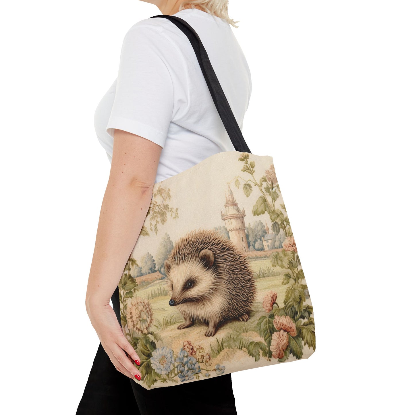 Hedgehog Enchanted Garden Tote Bag, Eco-Friendly & Stylish Canvas Bag