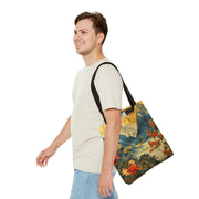 Mountain Escape Floral Canvas Tote Bag – Nature-Inspired Eco-Friendly Gift