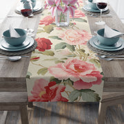 Peony Garden Table Runner | Pink and Red Floral Décor (72" or 90")