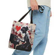 Piano Love Artistic Tote Bag – Romantic Design for Music Enthusiasts