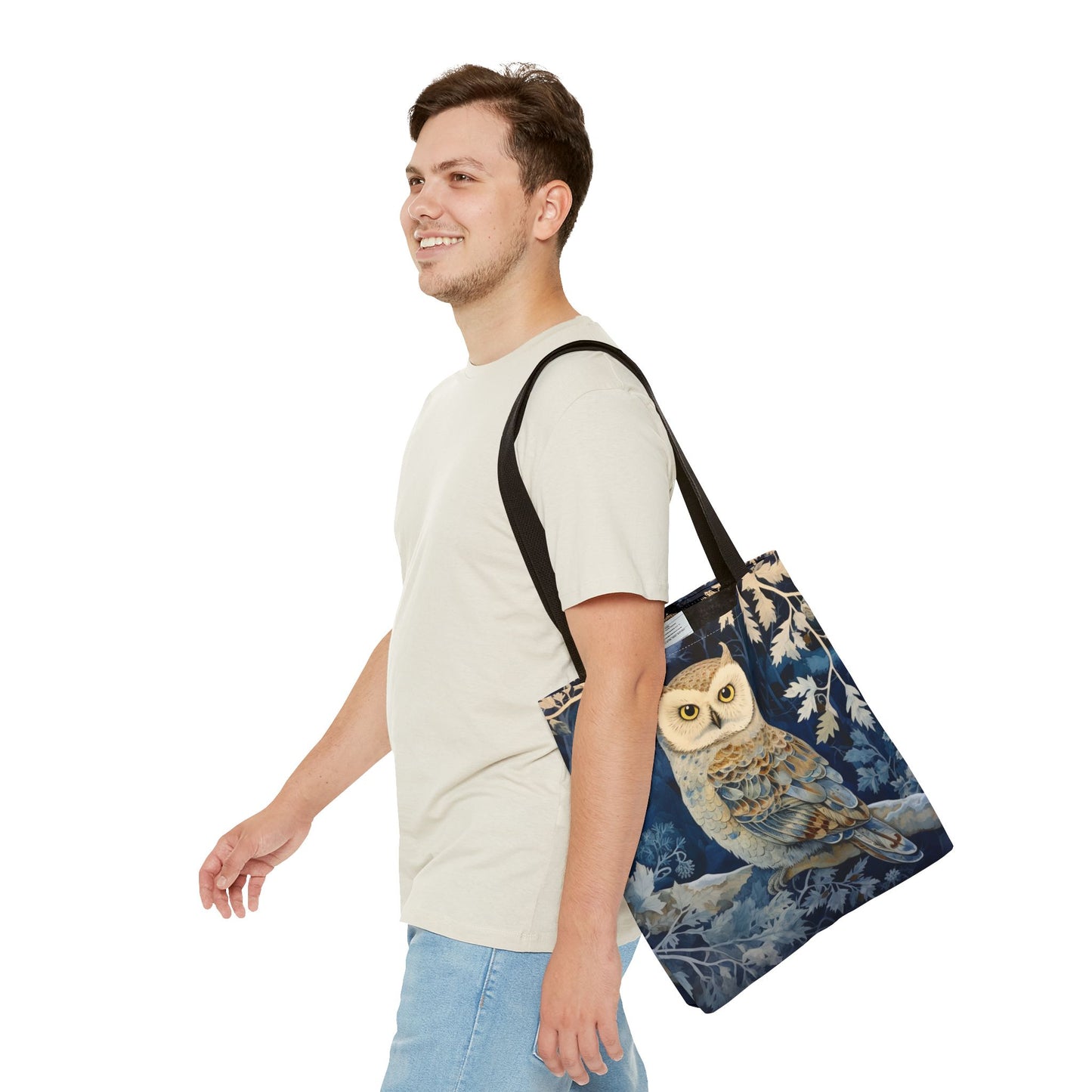 Winter Woodland Owl Tote Bag - Elegant Eco-Friendly Canvas for Nature Enthusiasts