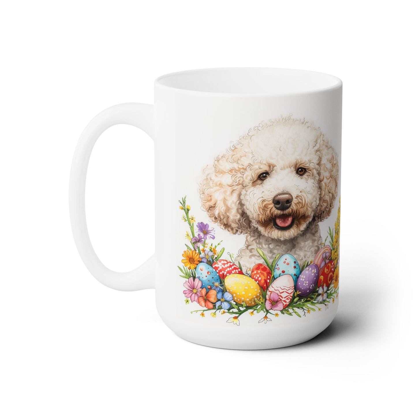 Poodle Easter Delight Mug - Adorable Dog & Floral Design