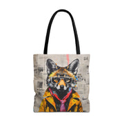 Stylish Urban Fox Tote Bag with Trendy Glasses Design, Eco-Friendly