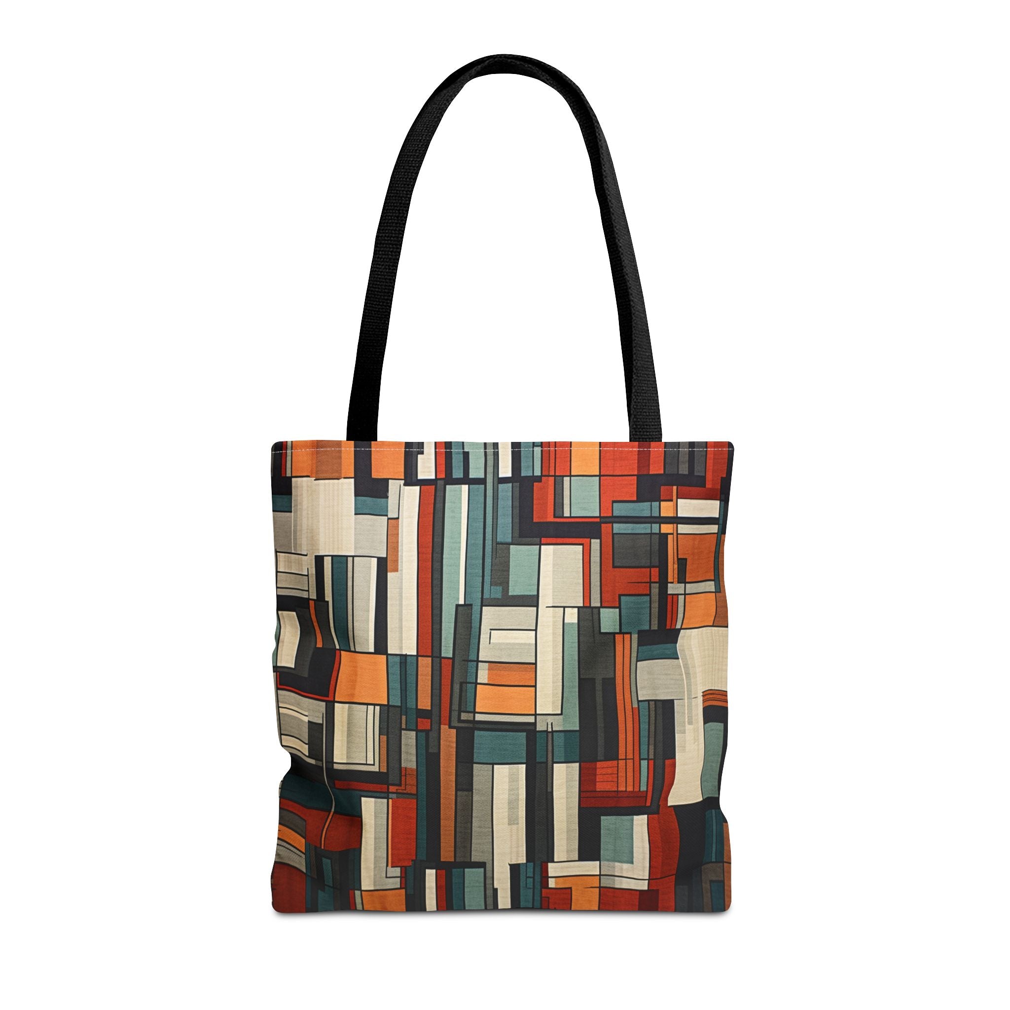 Geometric Abstract Art Canvas Tote Bag, Eco-Friendly Market Tote for Daily Use