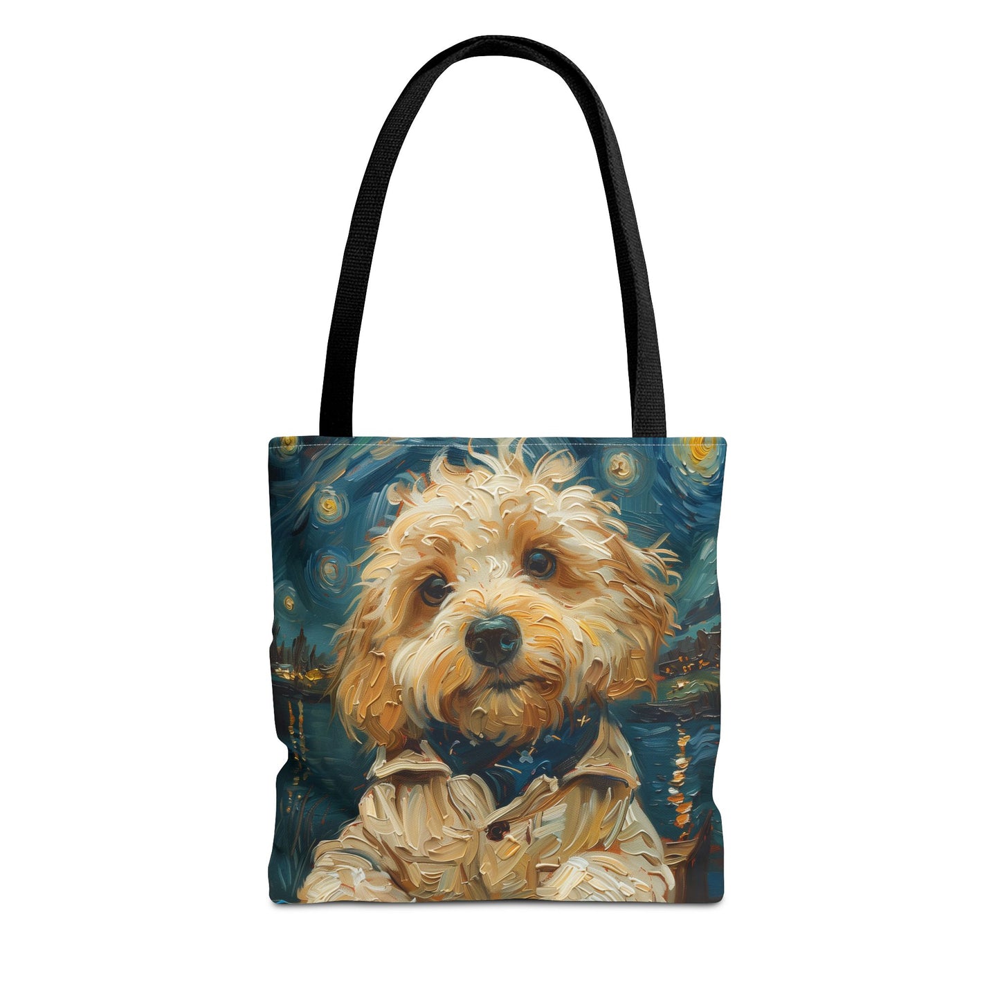 Golden Doodle Starry Night Tote Bag, Artistic Eco-Friendly Gift