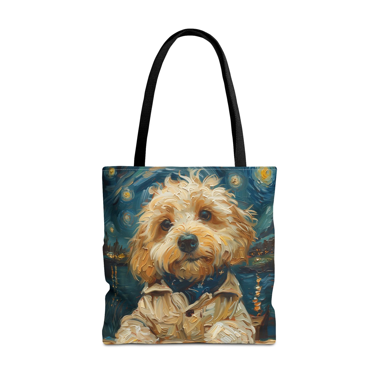 Golden Doodle Starry Night Tote Bag, Artistic Eco-Friendly Gift