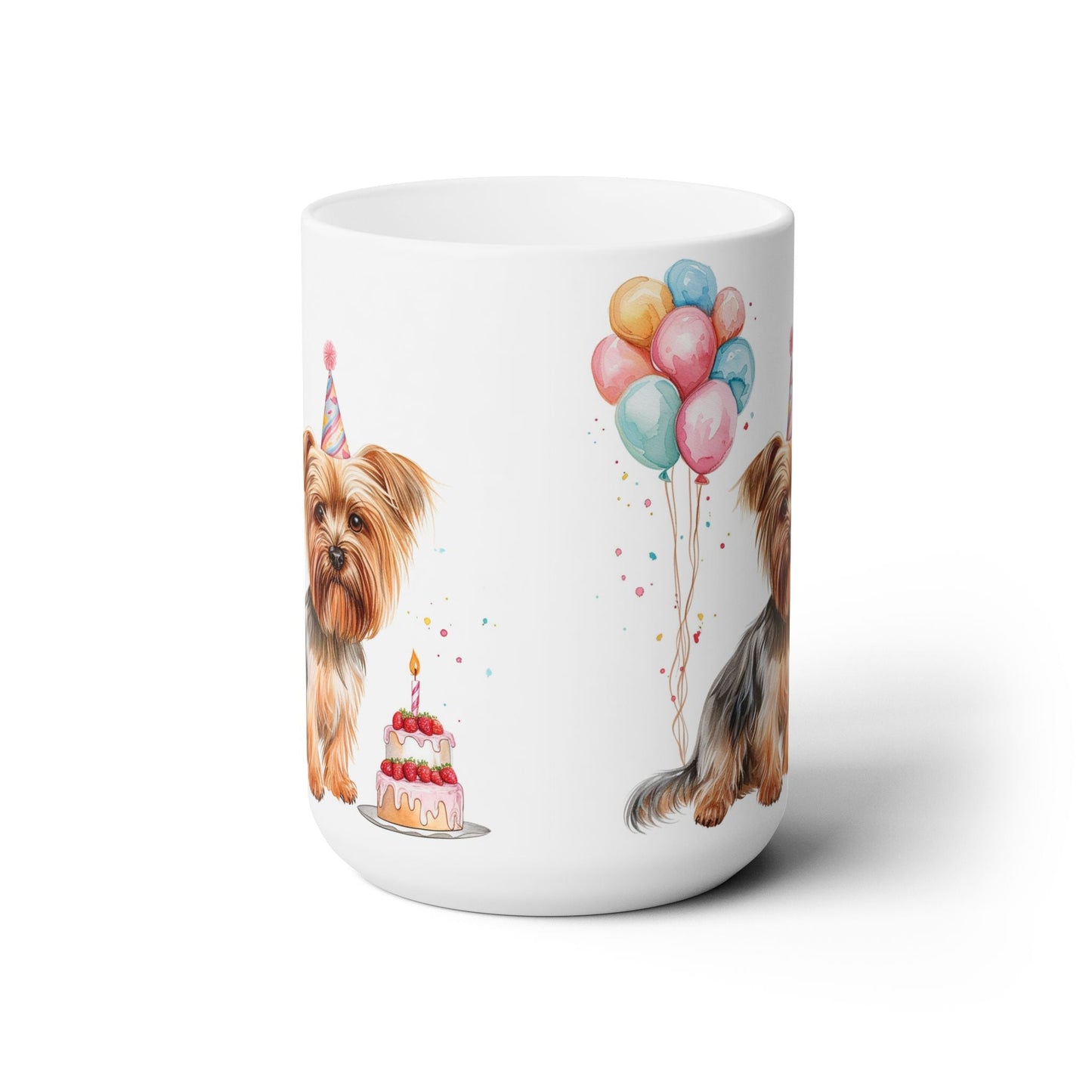 Yorkie Birthday Celebration Mug – Cute Yorkie Coffee Cup, Party Decor Gift