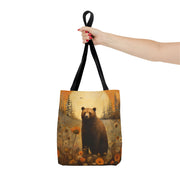 Sunset Wilderness Bear Tote Bag, Artistic Eco-Friendly Canvas Gift