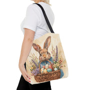 Easter Bunny Floral Market Tote Bag, Eco-Friendly & Stylish Gift