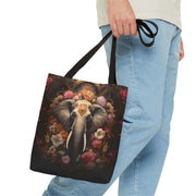 Elephant Floral Elegance Tote Bag - Eco-Friendly, Artistic, Reusable