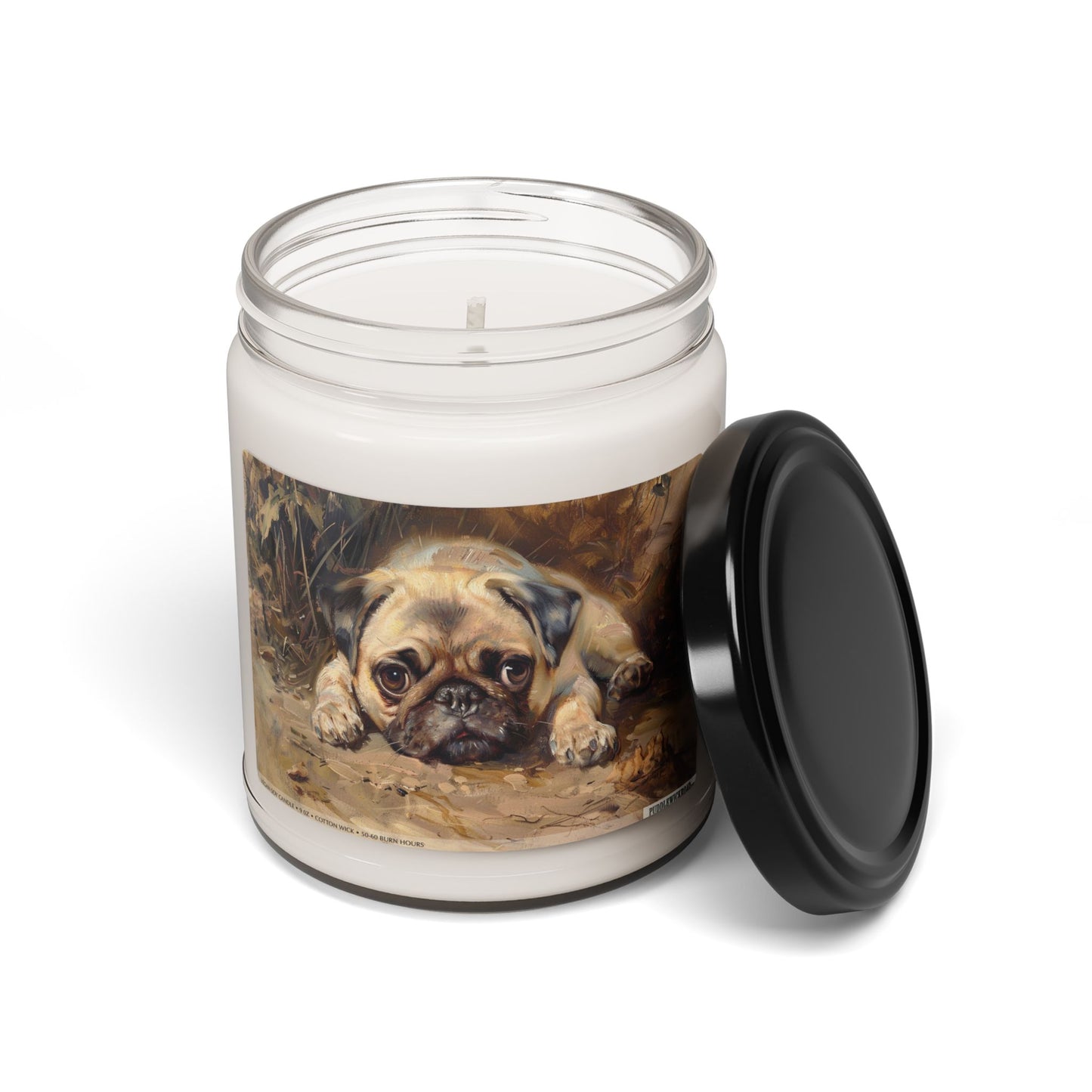 Cozy Pug Soy Candle – Adorable Dog Lover Gift & Memorial Candle