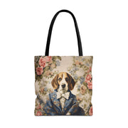 Beagle Blossom Tote Bag, Vintage Floral Dog Lover Gift, Eco-Friendly Bag