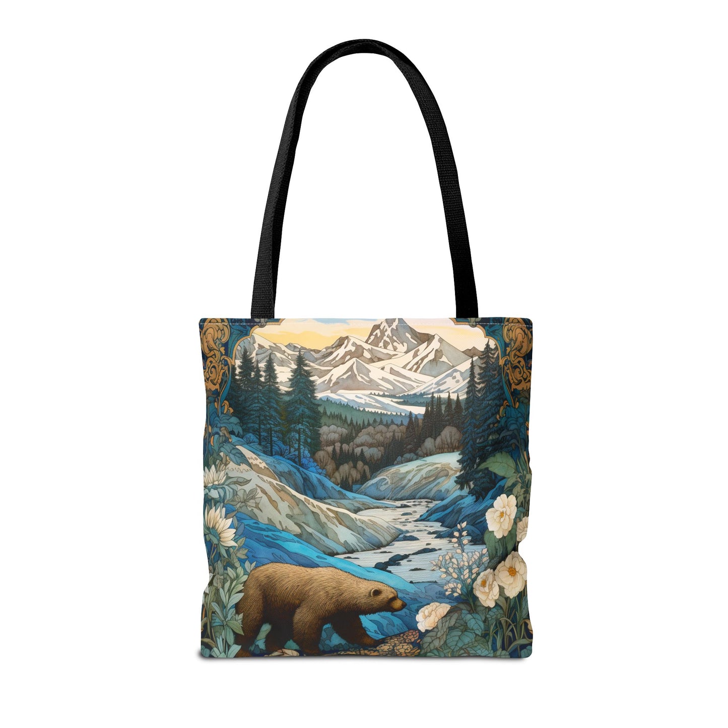 Grizzly in Mountain Wilderness Tote Bag, Eco-Friendly Adventure Gift