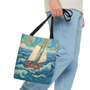 Sailboat Adventure Tote Bag, Ocean-Themed Eco-Friendly Shopping Bag