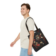 Elegant Owl and Floral Canvas Tote Bag, Eco-Friendly Daily Tote