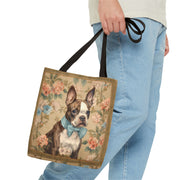 Boston Terrier Tote Bag – Floral Elegance, Eco-Friendly Market Tote