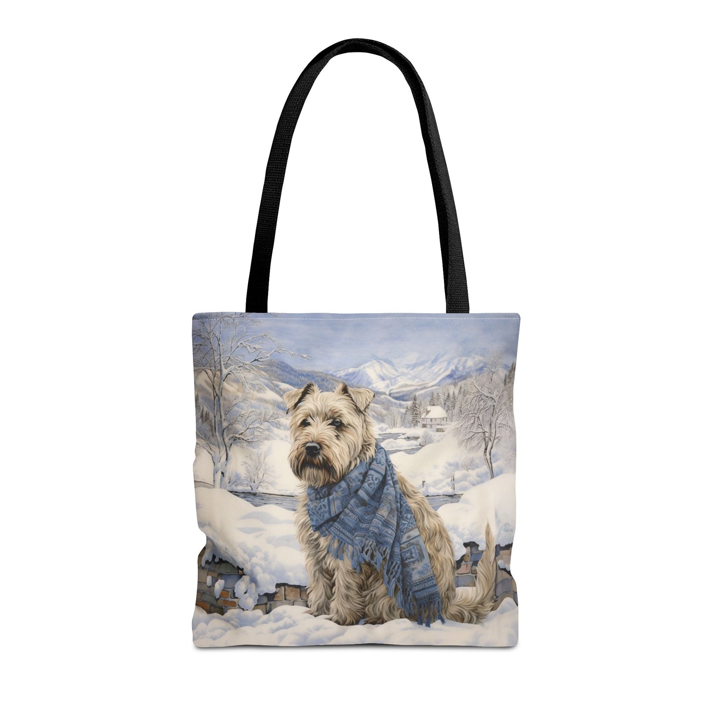 Winter Wheat Terrier Tote Bag, Cozy Winter Scene for Dog Lovers