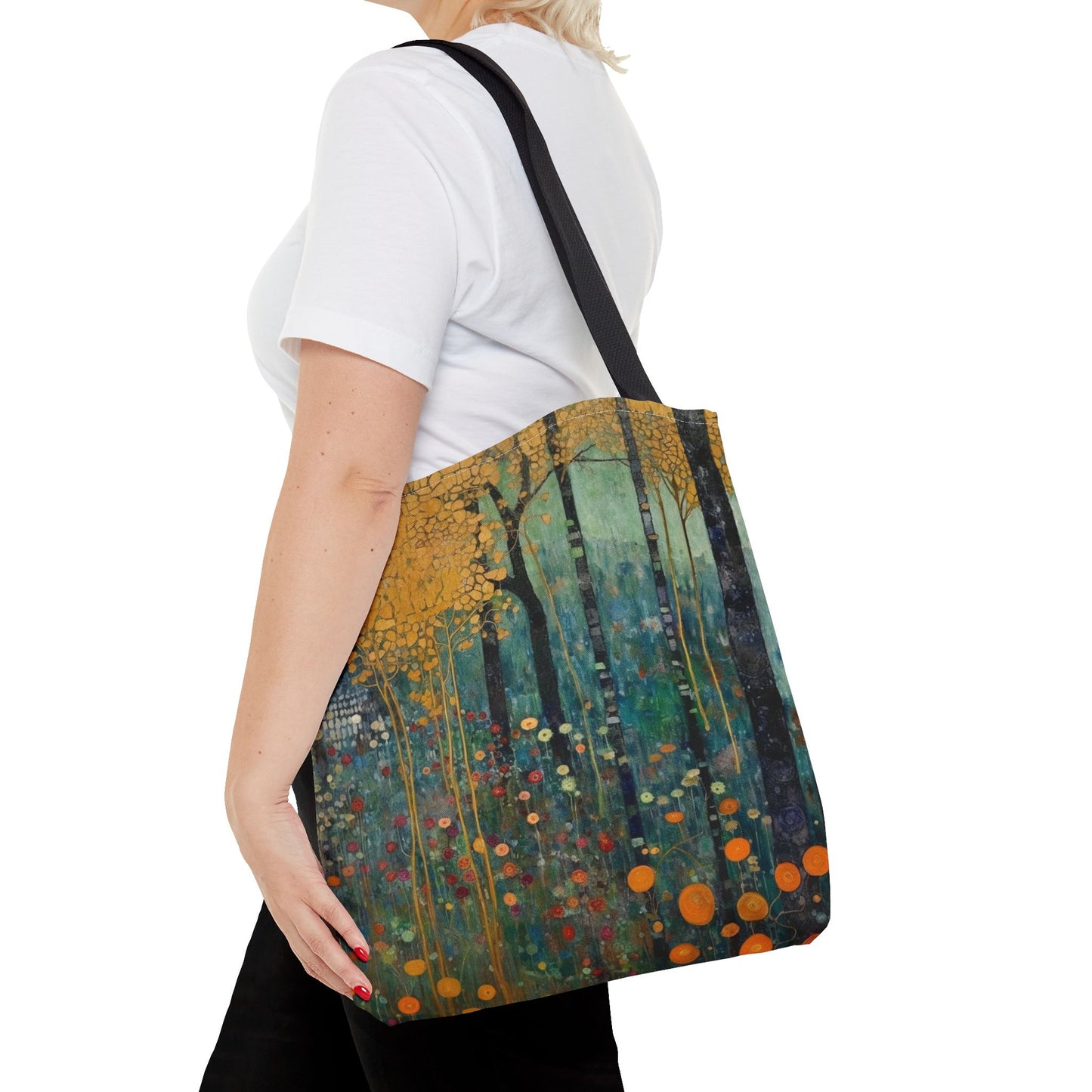 Autumn Forest Canvas Tote Bag, Artistic Eco-Friendly Shopping Bag