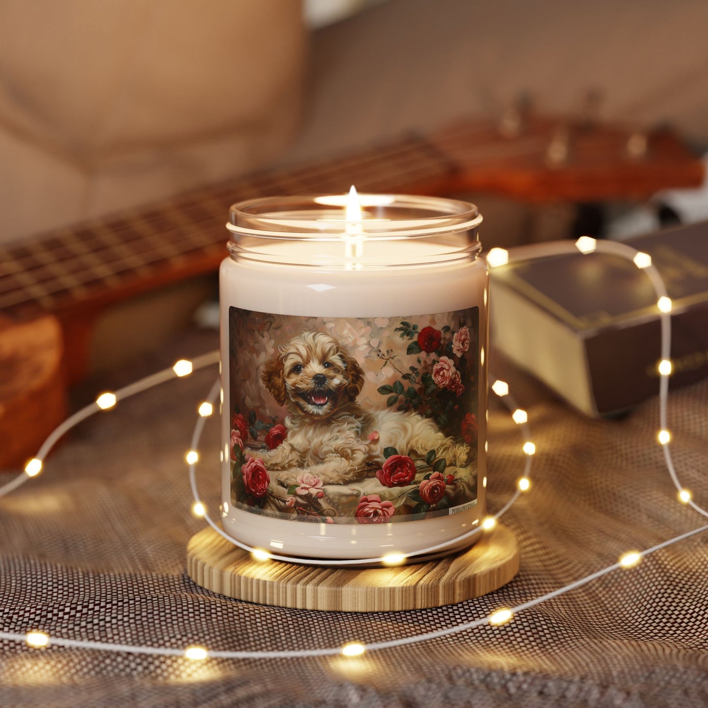 Cavapoo Rose Garden Candle – Pet Lover Gift & Memorial Keepsake