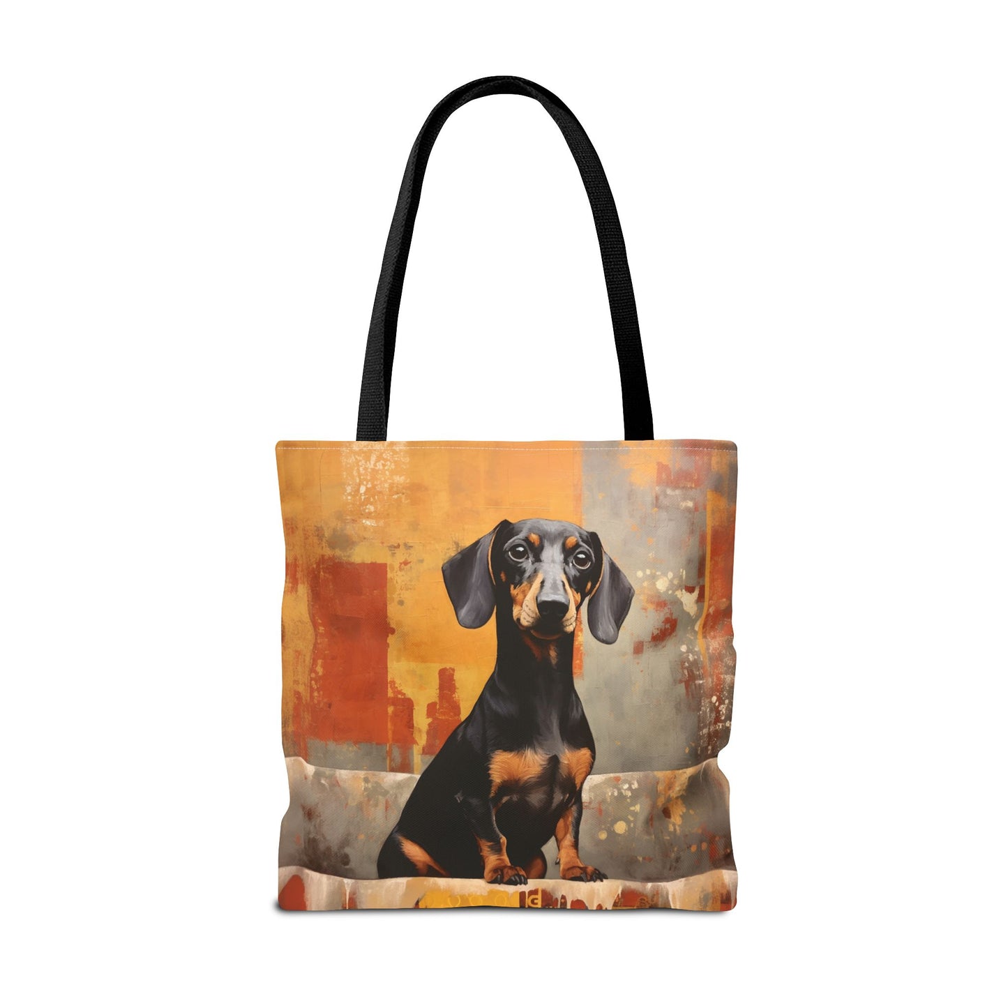 Dachshund Cityscape Canvas Tote Bag, Stylish and Eco-Friendly Design