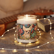 Whimsical Chihuahua Candle – Floral Design Gift for Pet Lovers