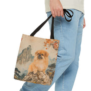 Pekingese Autumn Mountain Canvas Tote Bag, Eco-Friendly Gift for Dog Lovers