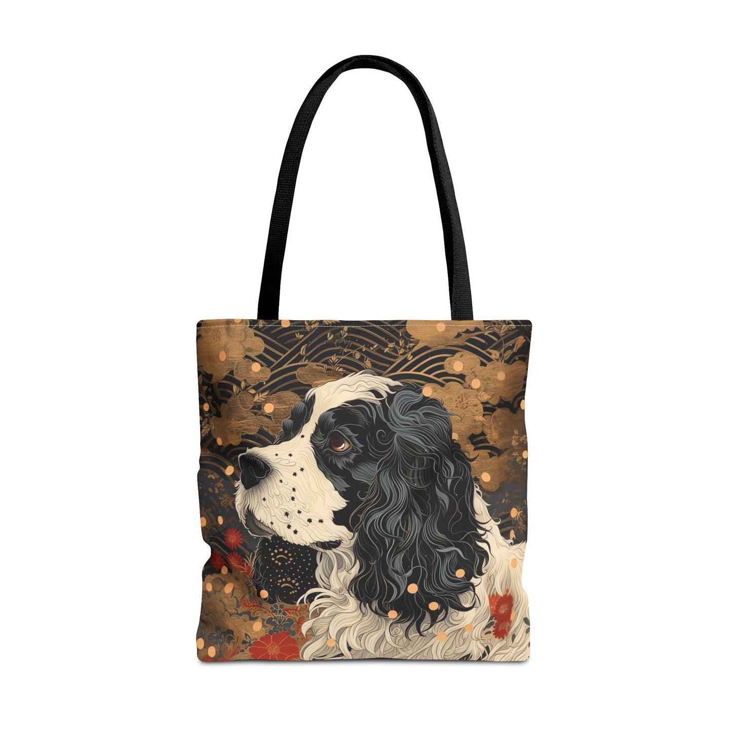 Elegant Cocker Spaniel Tote Bag with Floral & Artistic Design