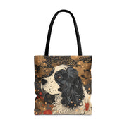 Elegant Cocker Spaniel Tote Bag with Floral & Artistic Design