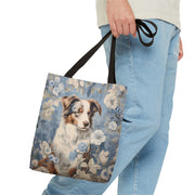 Australian Shepherd Floral Canvas Tote Bag - Eco-Friendly & Stylish