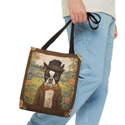 Dapper Boston Terrier Tote Bag, Rustic Countryside Eco-Friendly Gift