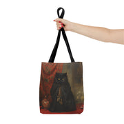 Regal Black Cat Tote Bag, Art-Inspired Canvas for Cat Lovers