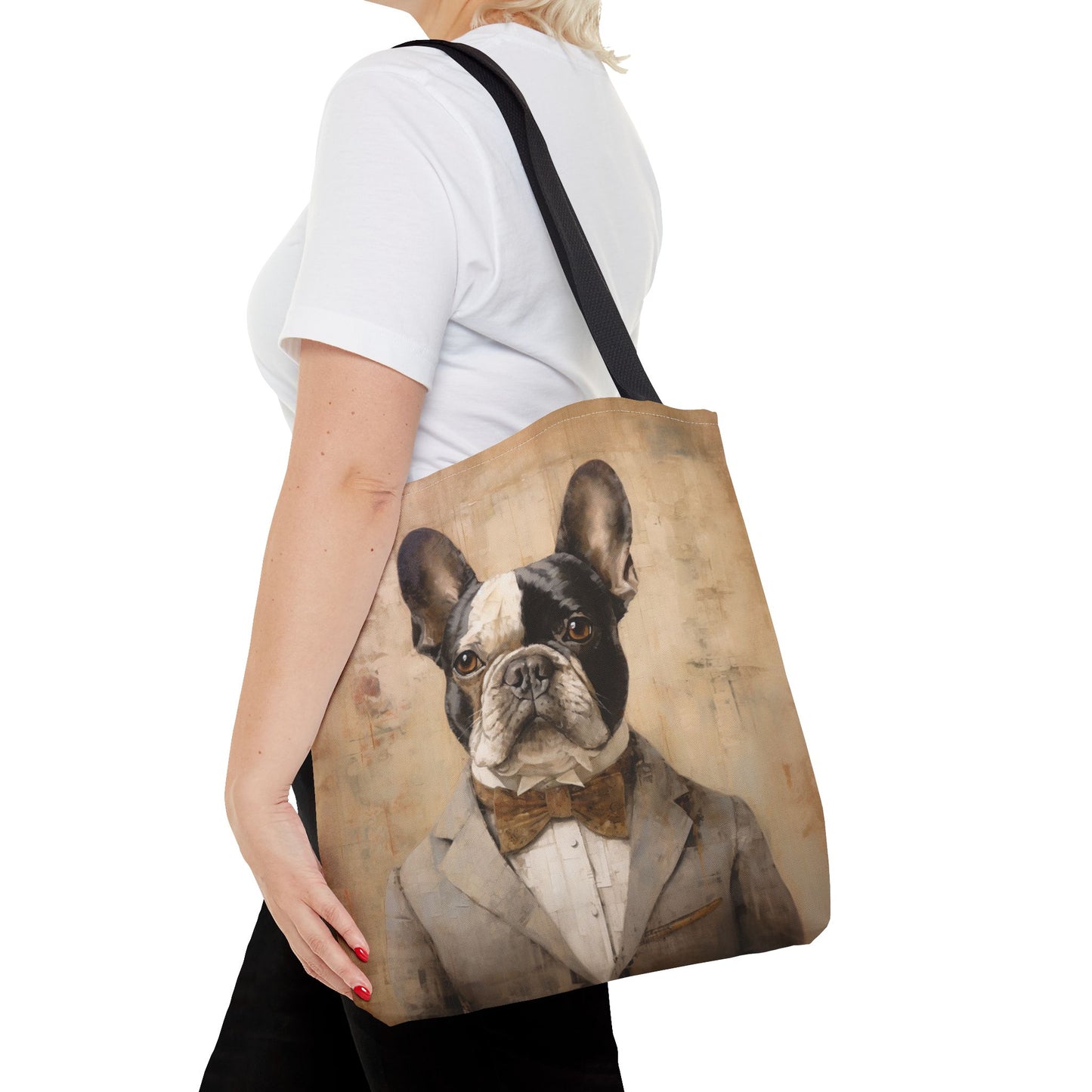 French Bulldog Portrait Tote Bag, Chic Canvas Accessory for Dog Lovers