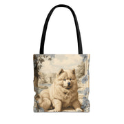 Charming Chow Chow Canvas Tote Bag – Vintage Pastoral Design