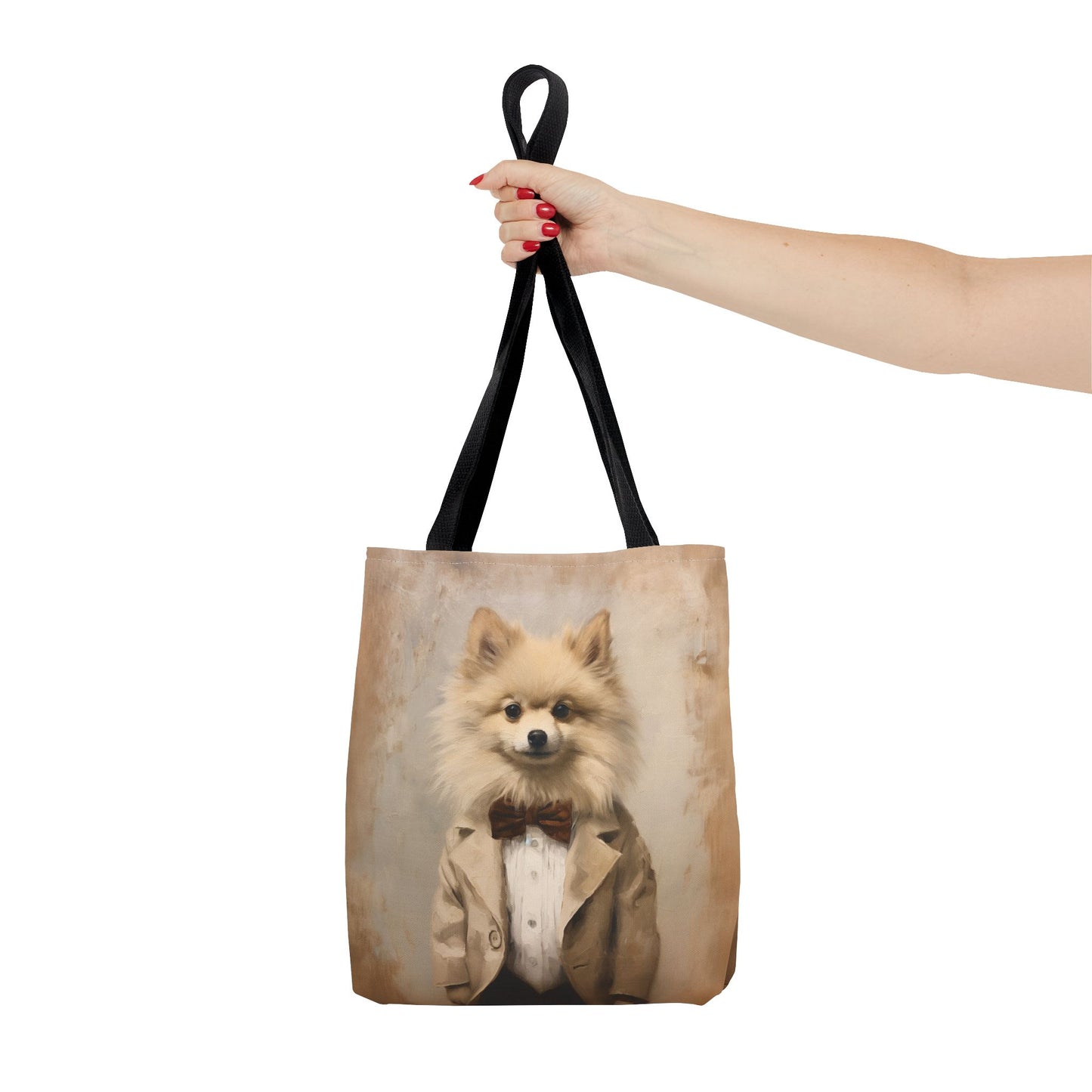 Pomeranian Gentleman Chic Canvas Tote, Stylish and Eco-Friendly Bag