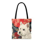 Westie Dream Tote Bag - Artistic Floral Canvas Gift for Dog Lovers - Darwin & Rose