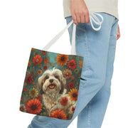 Havanese Bloom Canvas Tote Bag – Eco-Friendly, Floral, Dog Lover Gift