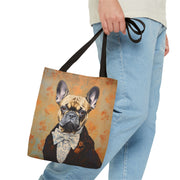 French Bulldog Aristocrat Tote Bag, Vintage-Inspired Eco-Friendly Canvas Handbag