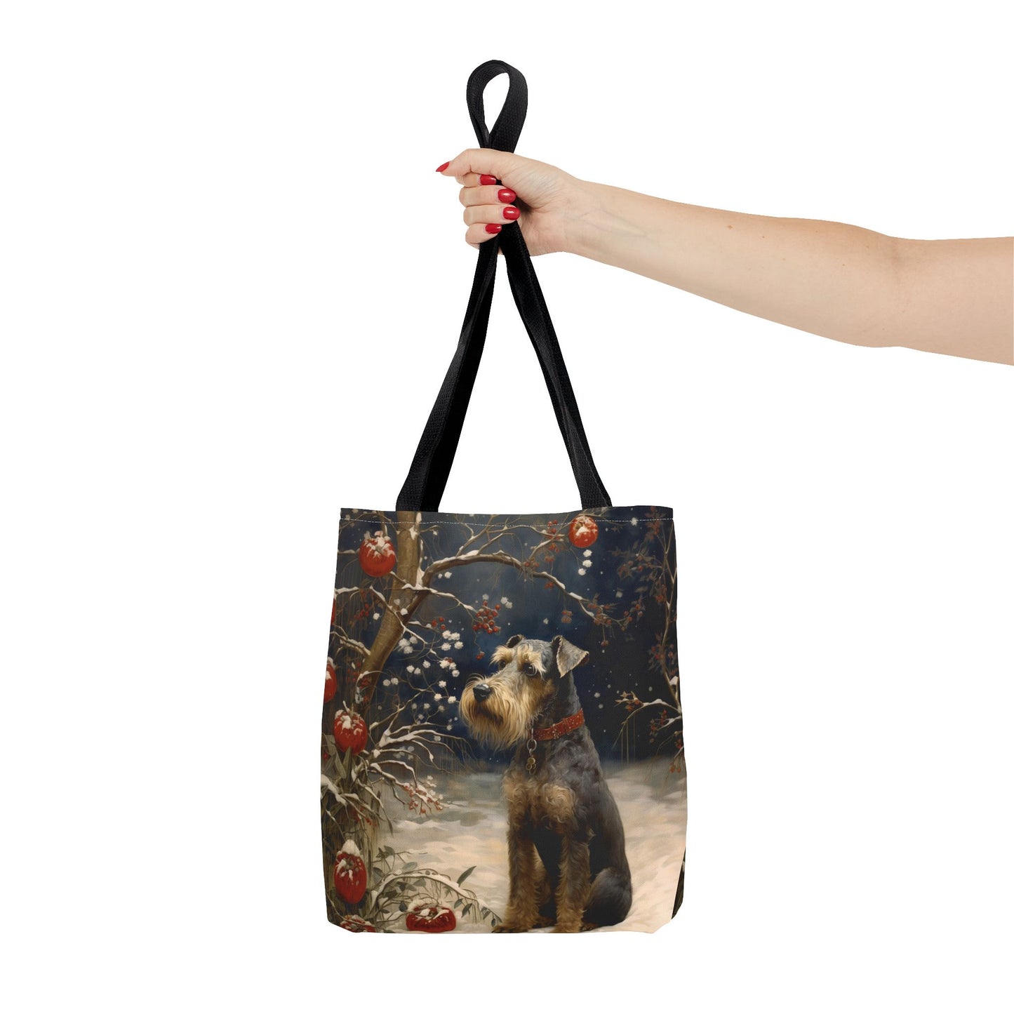 Miniature Schnauzer Christmas Wonderland Tote Bag, Festive Canvas Gift