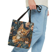 Whimsical Bengal Kitten Canvas Tote Bag, Eco-Friendly Cat Lover Gift