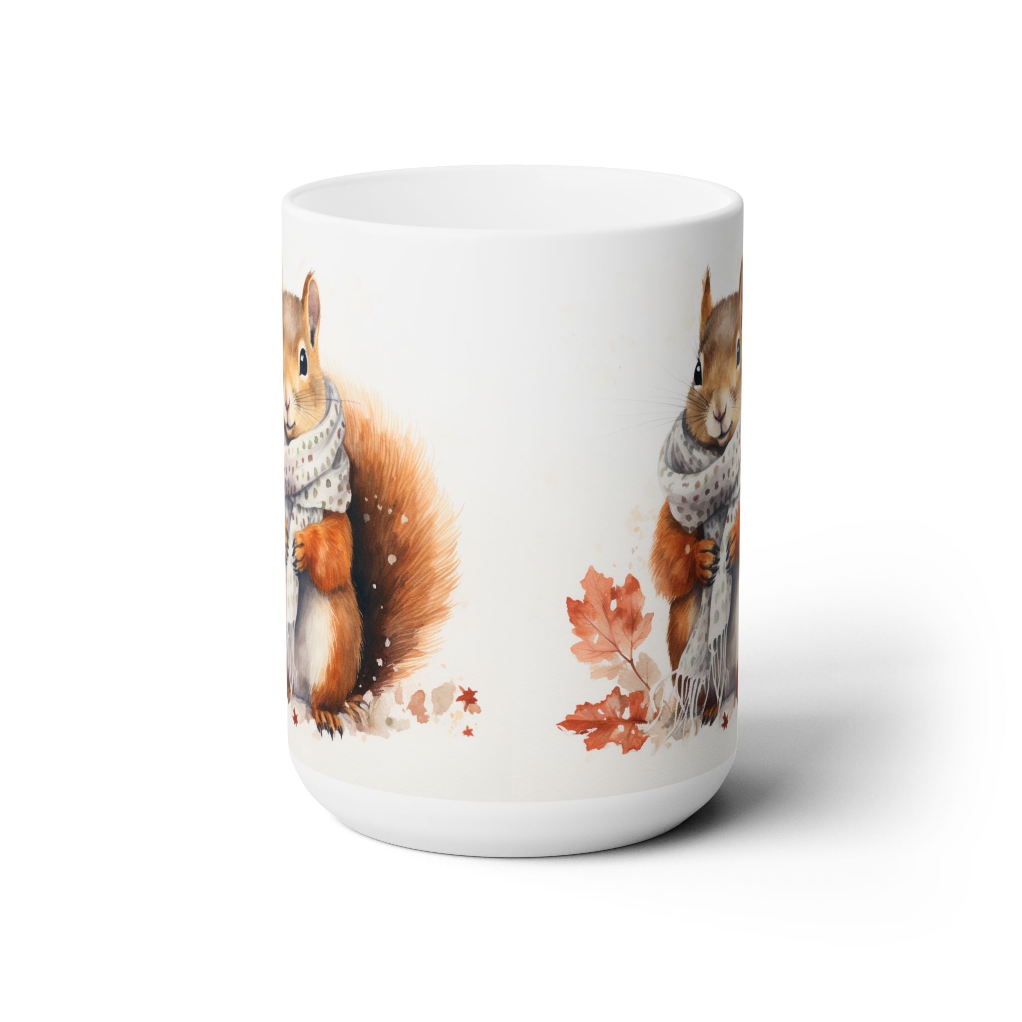 Cozy Autumn Squirrel Coffee Mug – Fall Gift for Animal Lovers