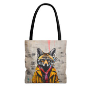 Urban Fox Canvas Tote Bag, Stylish Art Design for Eco-Friendly Shopping