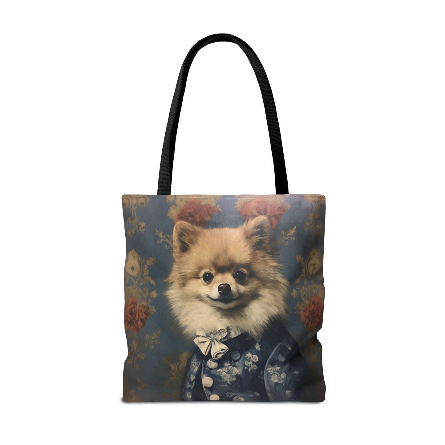 Elegant Pomeranian Tote Bag - Stylish Floral Art Canvas for Dog Lovers