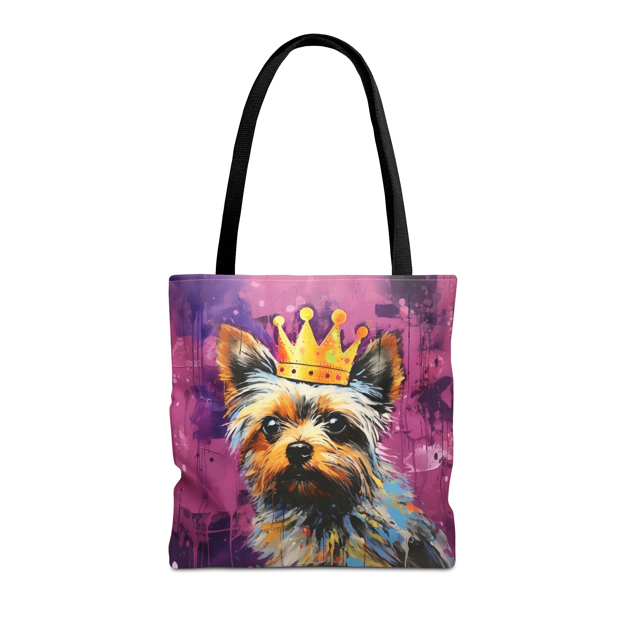 Regal Yorkie Crown Tote Bag – Artistic Eco-Friendly Canvas